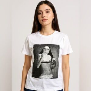 Cult Tshirt Nun Smoking size small new without tags